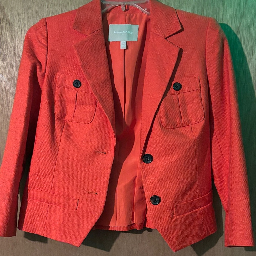 Banana Republic Women's Bright Orange Blazer
